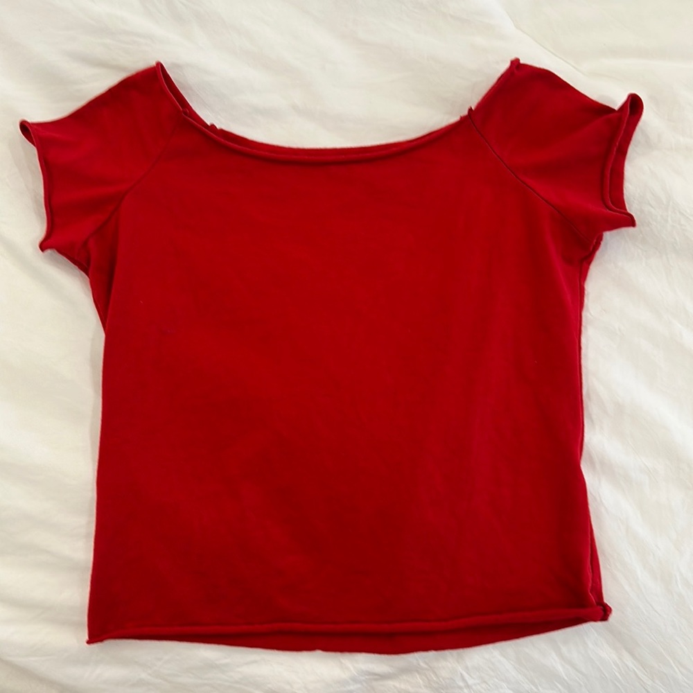 Brandy Melville Red Short Sleeve Shirt